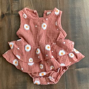 Pink floral romper size 6-12 months